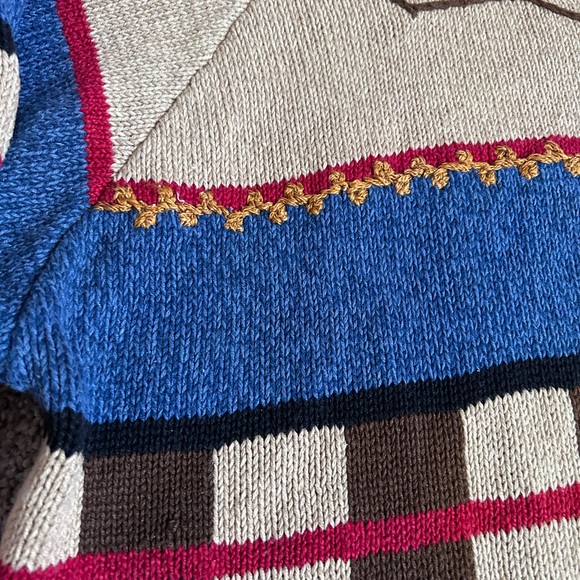 Vintage 90’s LizSport Mock Neck Southwestern Tribal Long Sweater. Bold. Western - Picture 4 of 16